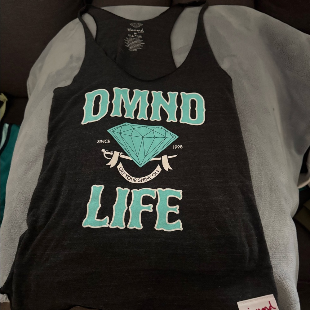 Women's diamond supply co Black Tank Top